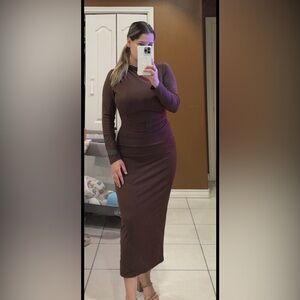 Amazon Chic Brown Long Sleeve Dress